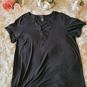 Soft black torrid short with lace detail